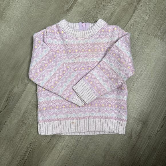 Vintage Girl's Purple Winter Printed Crew Neck Pull Over Sweater 12 Month - Picture 2 of 6